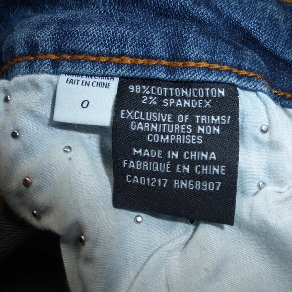 LE CHATEAU medium wash high waist distressed jeans with pearl beads - Picture 12 of 12